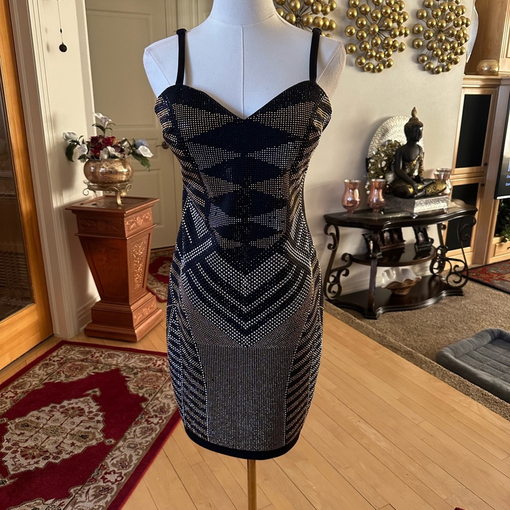 Elegant Black and Silver Women's Dress